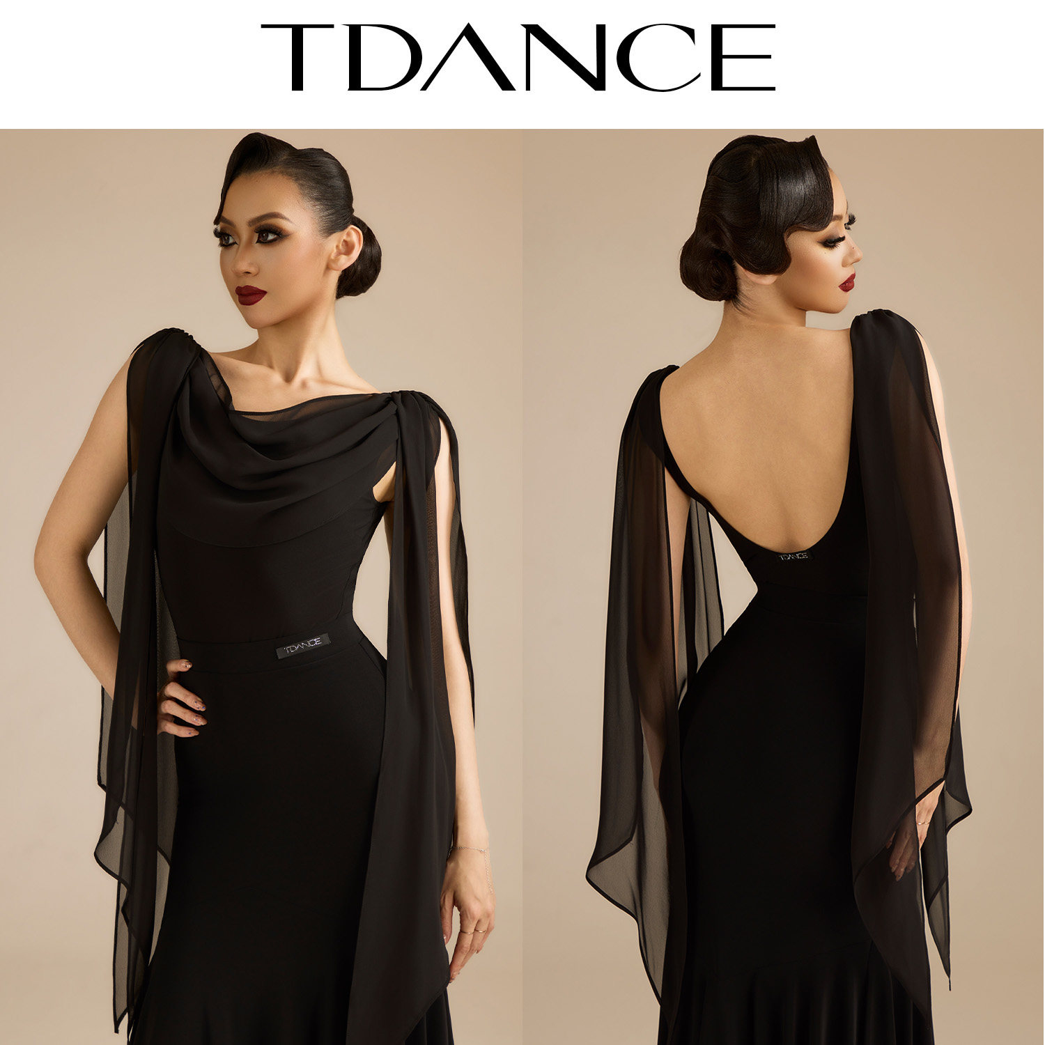 TDANCE摩登练习【披肩飘片连体上衣】教师上课表演优雅气质JM-322