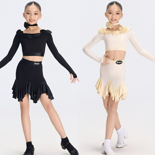 WAVE未午少儿拉丁舞精英秋冬儿童练功服洛可可分体练习服跳舞