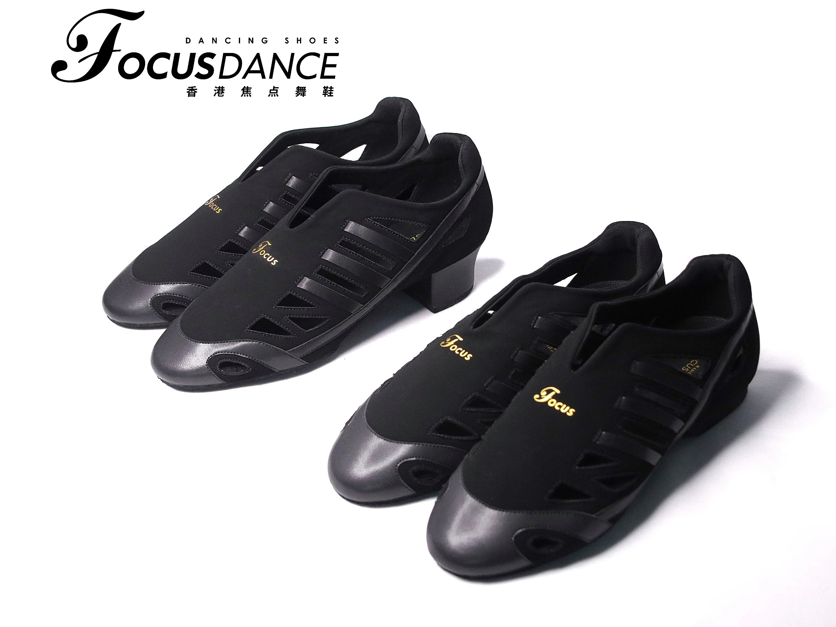 FocusDance香港焦点舞鞋新款教师鞋透气镂空拉丁摩登平底带根跳舞