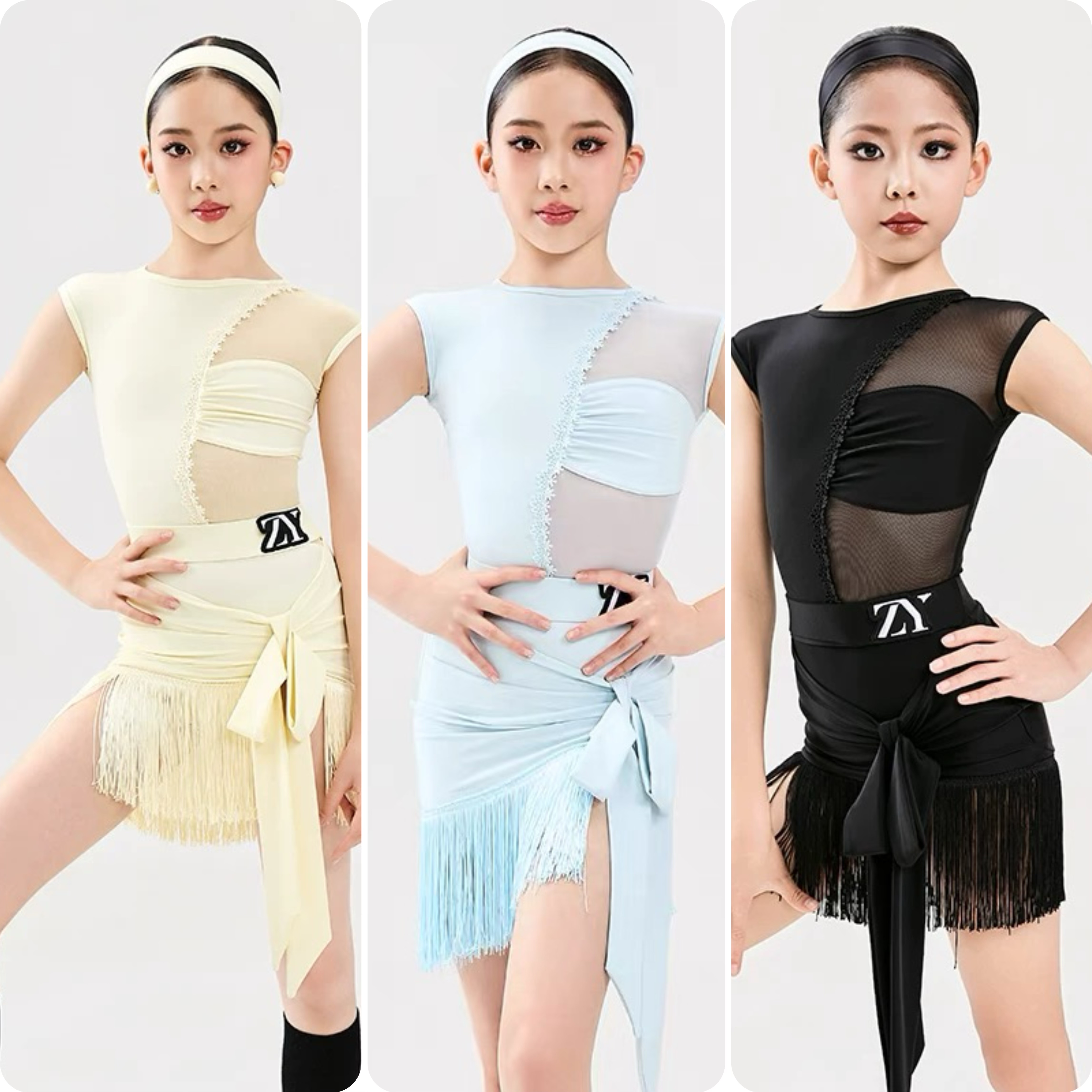 ZY舞服春夏少儿拉丁舞服女童新款流苏裙练功服高级感舞蹈演出服