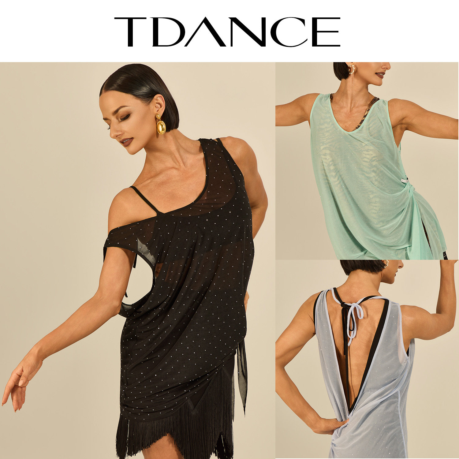 TDANCE26新拉丁舞服【前后两穿外搭】上课集训教师搭配夏季GL-284