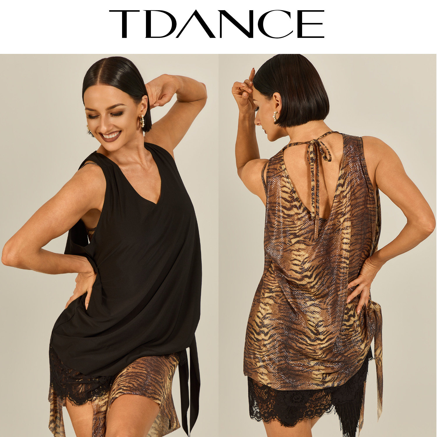 TDANCE上衣【蕾丝边两穿外搭】教课拉丁舞蹈服罩衫宽松百搭GL-291