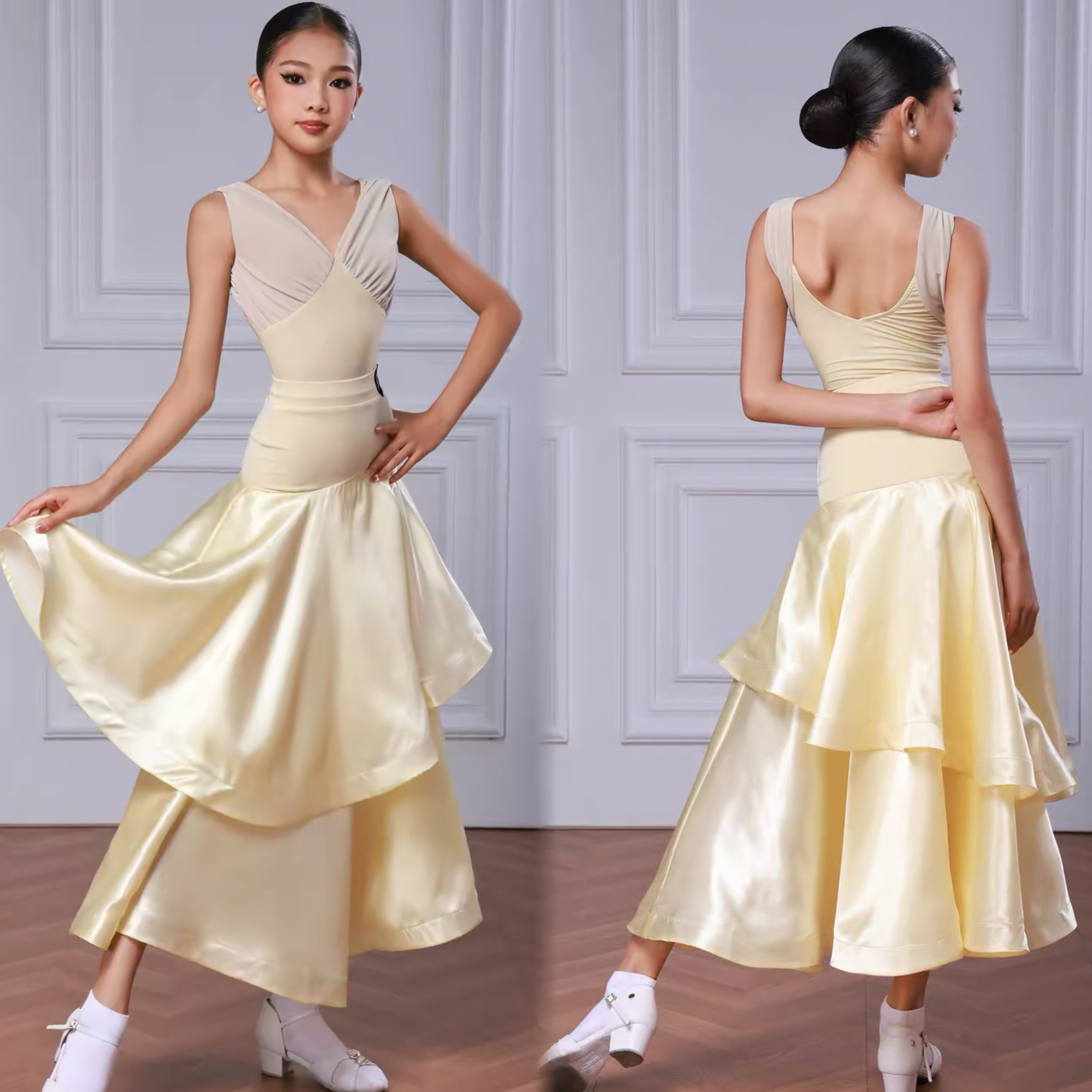 Tid舞服摩登舞服女童2026华尔兹交谊舞演出服日常训练大摆裙女童