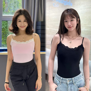 Level舞服拉丁舞女士高街风慵懒粉色蕾丝吊带百搭教师服跳舞夏季