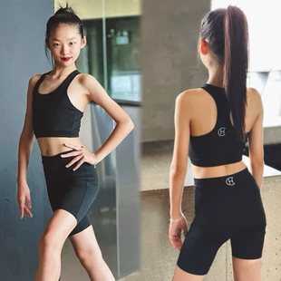 皇朝舞服少儿训练服五分裤女童裸感美背舒适练功服H6235+H7198