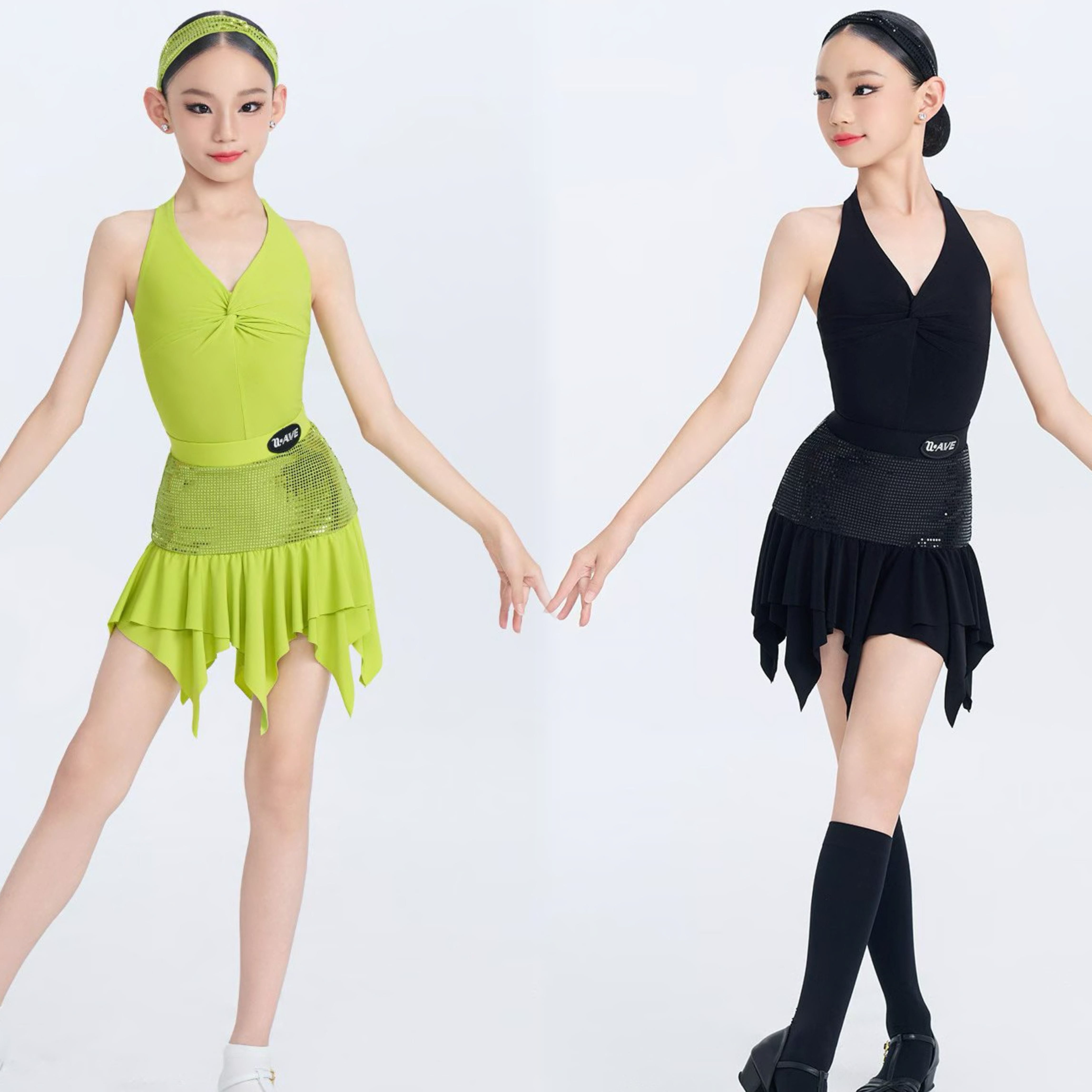 WAVE未午舞服2026少儿拉丁舞春野派对女童日常舞蹈服连体练功服