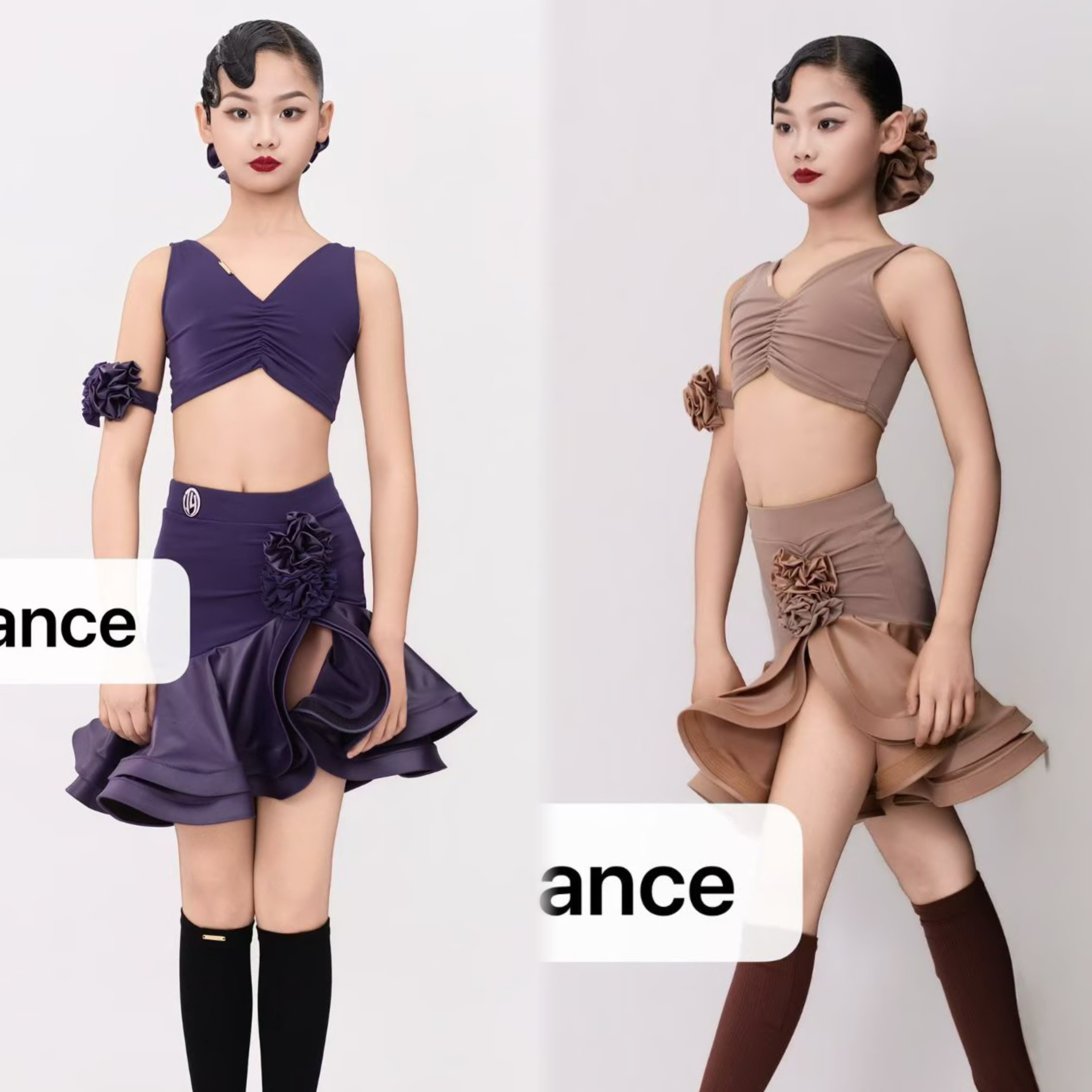 JYdance舞服少儿拉丁舞2026夏季鱼骨大摆分体练习服跳舞女童