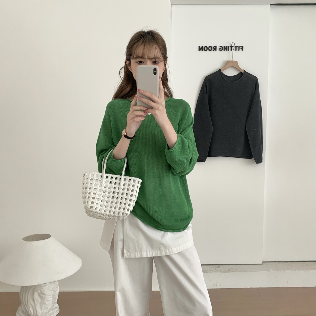 2026春季新款韩系宽松显瘦圆领套头纯色天丝麻针织衫女上衣打底衫