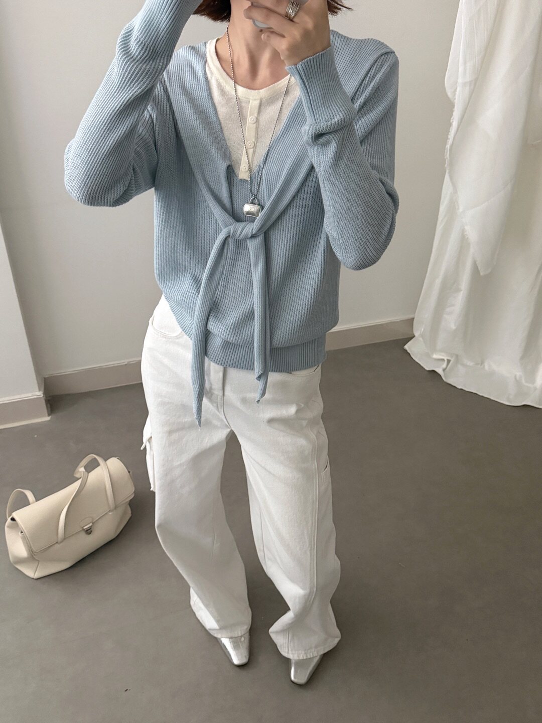 显瘦圆领套头披肩细羊毛针织衫女