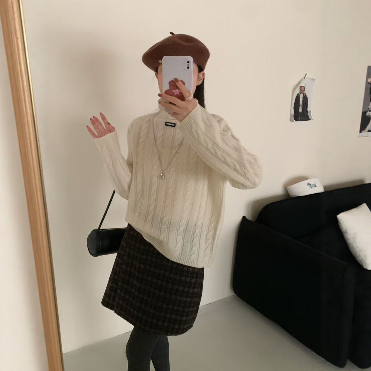 2025秋冬新款韩版宽松慵懒风半高领麻花针织羊毛衫女百搭毛衣打底