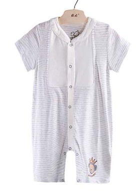 拉比正品LPBAJ25403童馨全开连体短袖衣 夏装新款柔软透气爬服