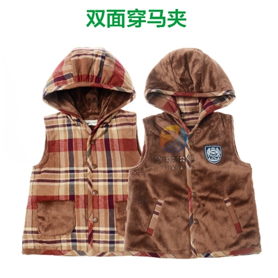 拉比冬款双面穿马夹厚款棉背心