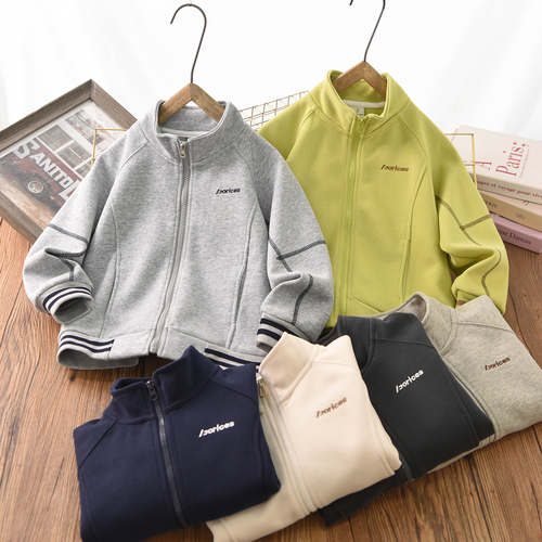 儿童外套秋装男童棒球服女童宝宝立领拉链衫大童装衣服ZY85309