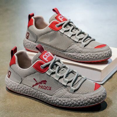 新款男鞋2026夏季时尚运动鞋网面透气爆米花软底潮流韩版百休闲鞋