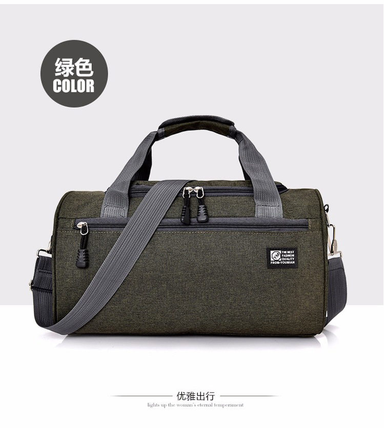 户外休闲大容量尼龙短途旅行包健身包手提运动包健身房logo定制包