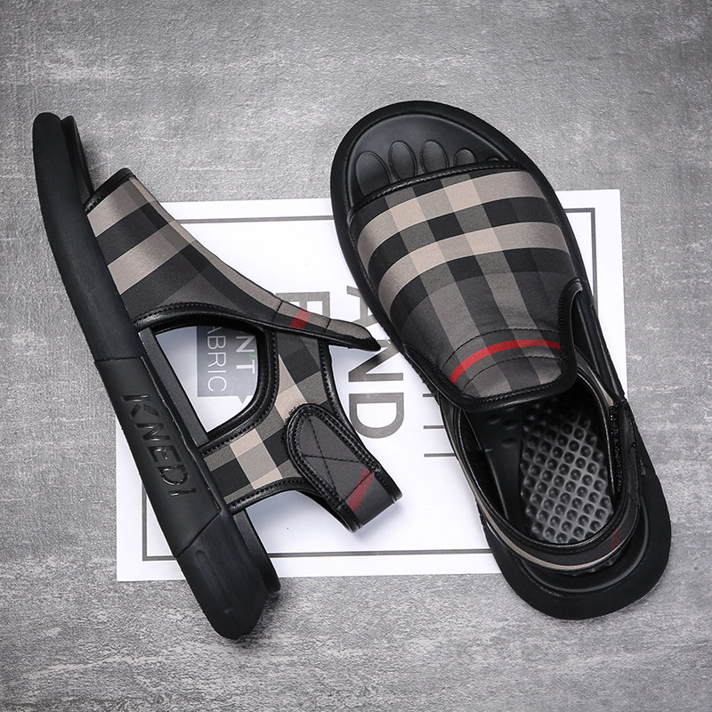 男士凉鞋2023夏季新款个性罗马运动休闲沙滩开车凉鞋高帮厚底潮流