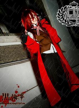 超原版白夜之城cosplay黑执事红死神格雷尔套装红色死神cos服定做