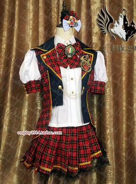 cosplay AKB48打歌服言い訳maybe前田敦子渡边麻友红格子裙定做