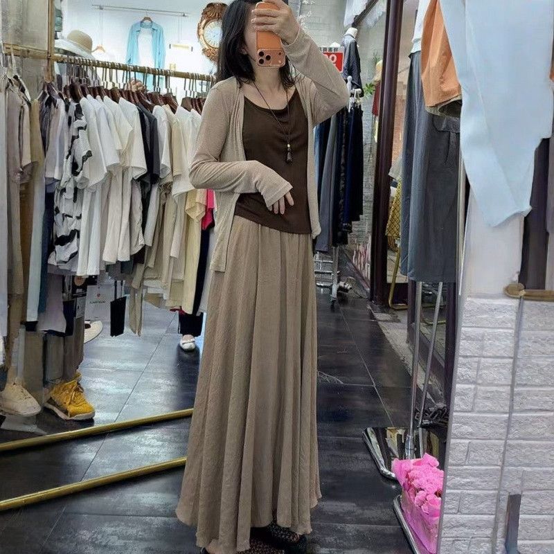 2026夏季新品优雅温柔风气质款防晒外搭吊带半身裙三件套女通勤潮