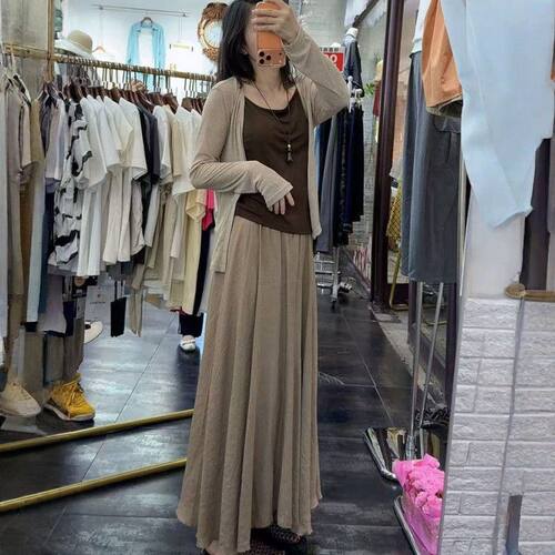 2026夏季新品优雅温柔风气质款防晒外搭吊带半身裙三件套女通勤潮