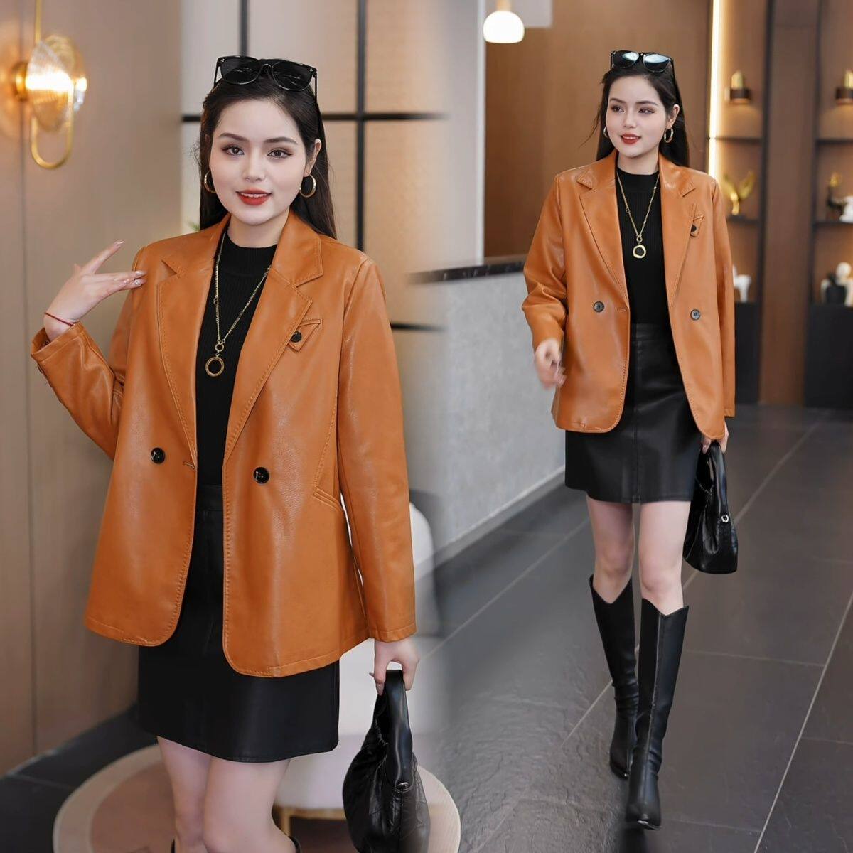 2026早春西装宽松时尚休闲新款女士外套西服百搭气质百搭高级皮衣
