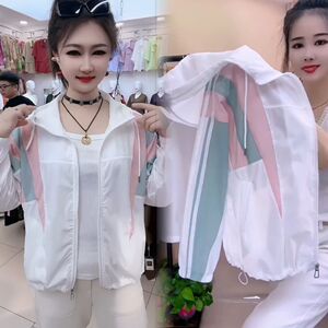夏季新款薄款连帽防晒外套休闲百搭宽松时尚女士外衣洋气减龄女装