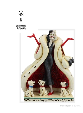 正版jim shore Enesco迪士尼101忠狗女巫库伊拉摆件手办礼物模型