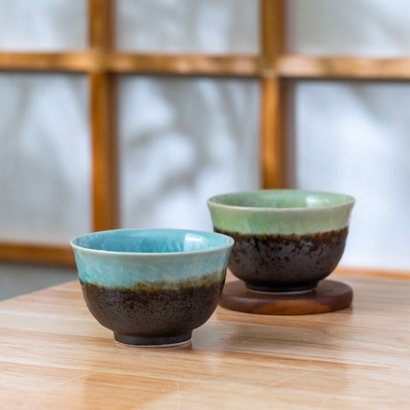 美浓烧日本进口釉下餐具陶瓷茶杯