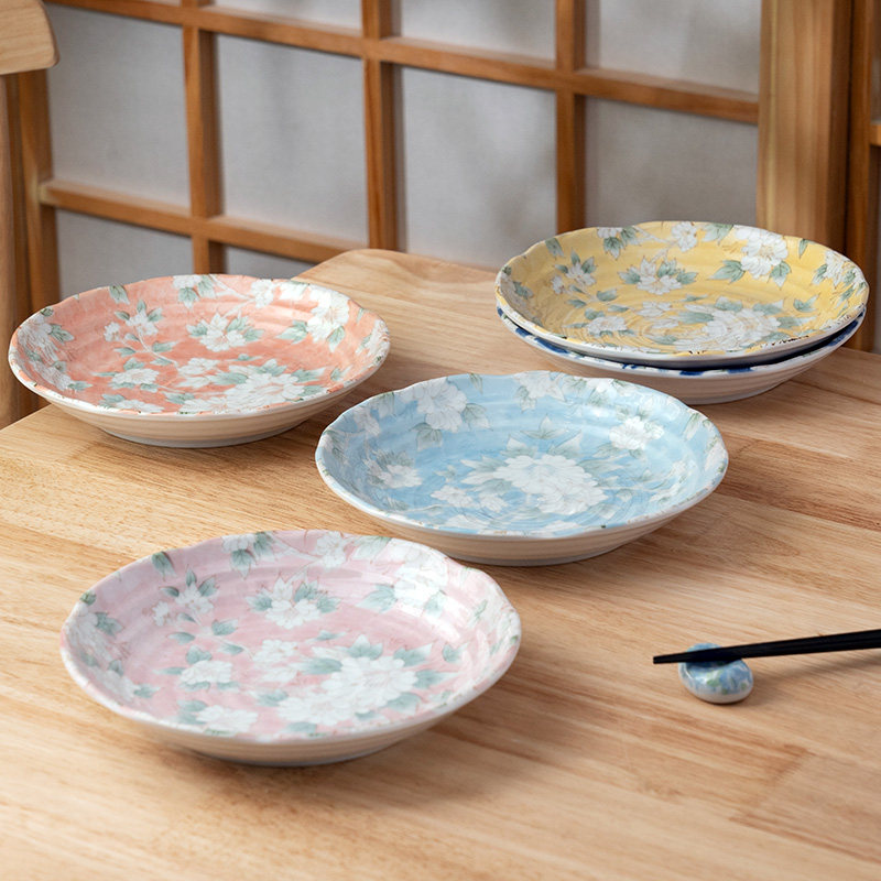 美浓烧日本进口釉下餐具陶瓷菜盘
