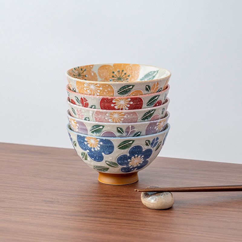 美浓烧日本进口釉下餐具陶瓷饭碗