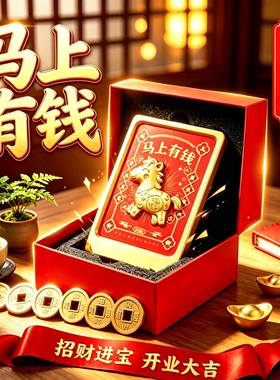 马上有钱金箔小马招财进宝礼品