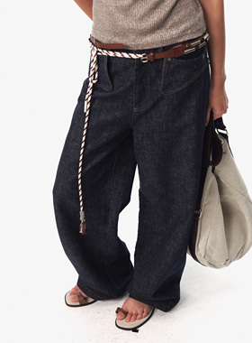 ASKFORMOON 黑色直筒牛仔裤显瘦简约阔腿休闲裤女2025年夏季新款