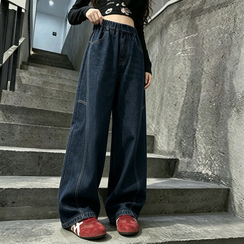 女童裤子2026新款秋季女孩时尚洋气穿搭儿童青少年时髦弯刀休闲裤