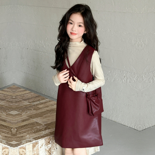 女童连衣裙冬2026新款今年流行爆款新年服装儿童巨好看冬裙红裙子