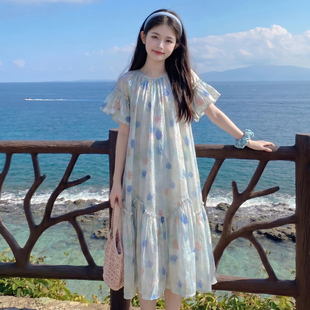 女童夏季连衣裙2026新款儿童超火裙子初中生超好看千金感轻薄夏裙