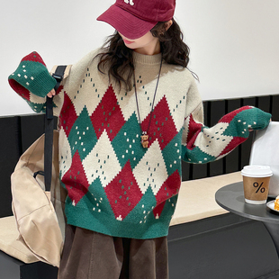 女童毛衣2025新款儿童圣诞加厚打底衫初中生女孩上衣新年衣服冬装