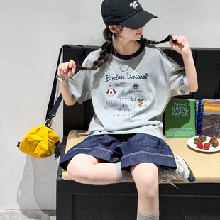 女童夏季套装2026新款女孩独特漂亮衣服初中生超好看上衣大童女装