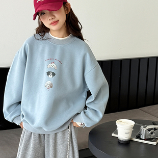 女童卫衣2026新款春装儿童甜美百搭款上衣可爱印花女大童洋气上衣