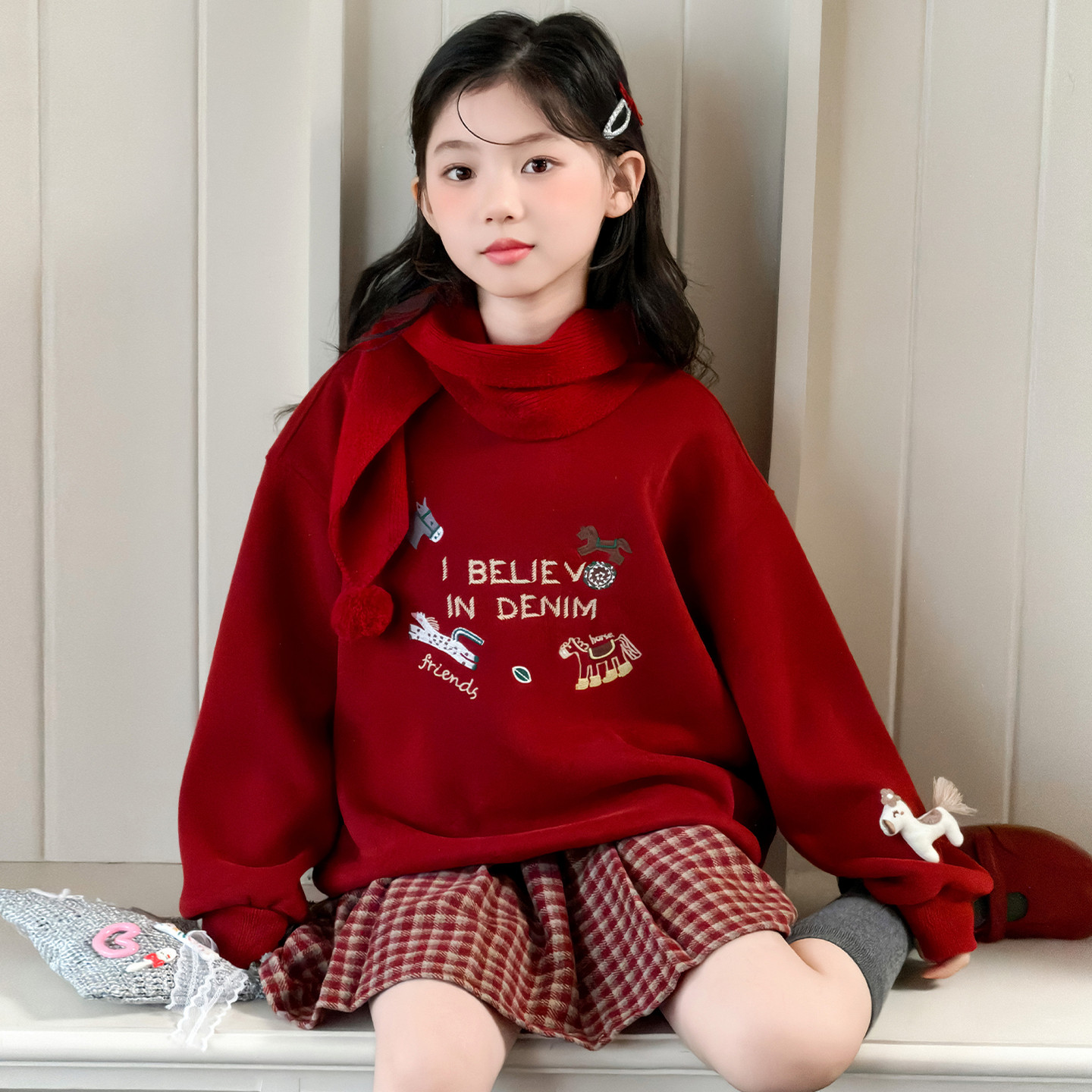 女童冬季穿搭一整套高级感大童超好看冬裙套装本命年12岁女孩衣服,童装/婴儿装/亲子装,套装,淘宝优惠券,粉丝福利购,淘宝优惠卷