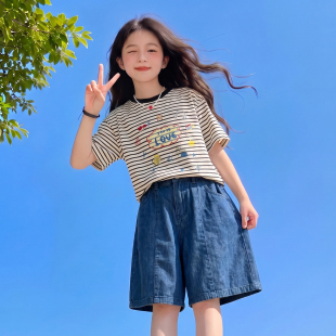 女童夏季套装2026新款儿童超好看初中生洋气韩系穿搭衣服大童女装