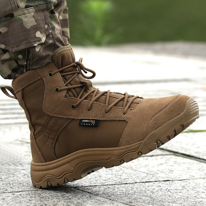 户外战术靴登山鞋男牛皮作训鞋沙漠靴春夏冲锋鞋女轻量化防滑耐磨