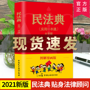图解漫画 民法典及司法解释一本通大字版 中国法律常识社会生活中常见普遍法律典型案例法律解析书籍 大字版 民法典实用一本通