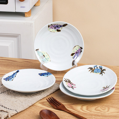 日式陶瓷家用圆形6寸水果小菜盘