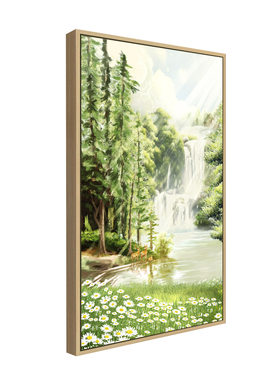 现代简约装饰画客厅金山清新绿色风景玄关画山水酒店公寓民宿挂画