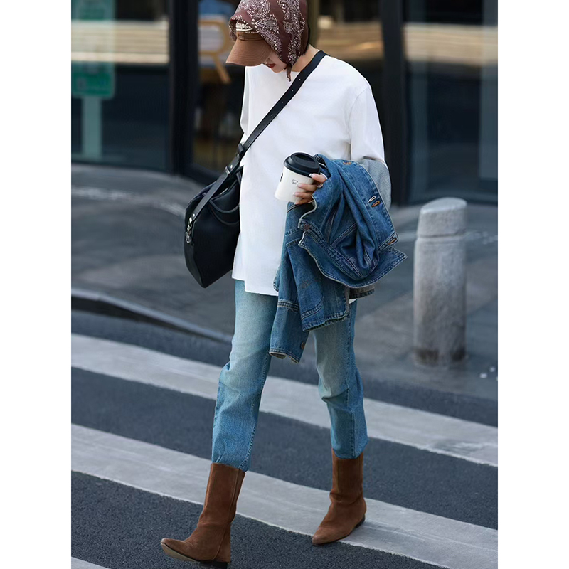 大牌套装上衣长袖牛仔裤