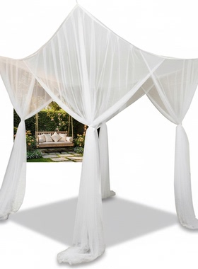 白色免安装蚊帐四开门悬挂老式无需支架防蚊