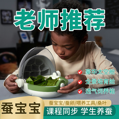 蚕宝宝学生养蚕套装春天三年级观察活体卵籽太空培育舱饲养盒桑叶
