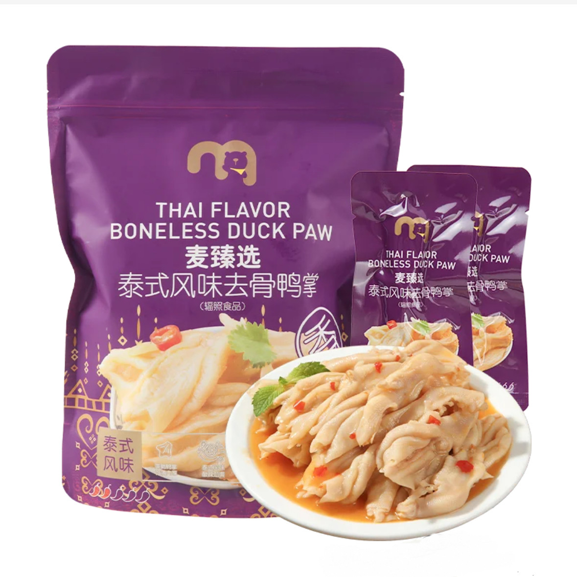 麦德龙会员超市代购香辣脱骨辐照鸭肉零食麦臻选泰式风味去骨鸭掌