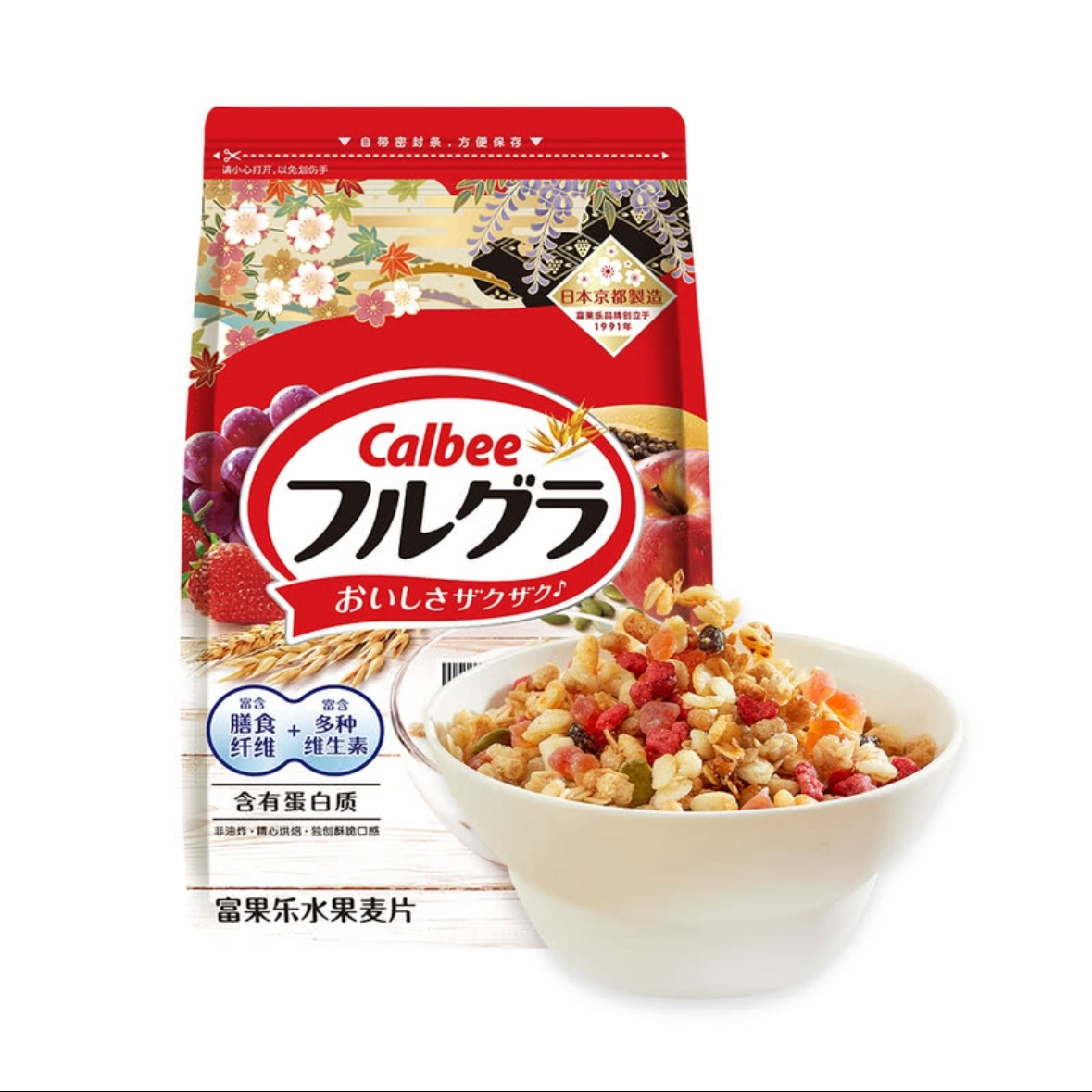 山姆超市代购即食谷物膳食纤维日本进口卡乐比富果乐原味水果麦片