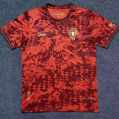 2425葡萄牙国家队纪念版球衣单件短袖上衣球迷版足球服比赛训练服